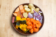 Load image into Gallery viewer, Glazed Roast Vegetables with Lemon and Garlic Dressing
