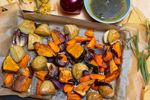 Load image into Gallery viewer, Glazed Roast Vegetables with Lemon and Garlic Dressing