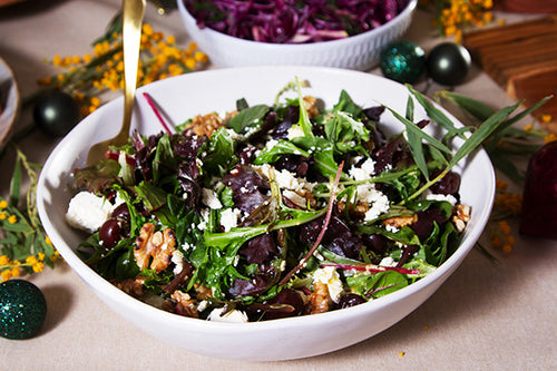 Cherry and Walnut Salad with Lemon Herb Vinaigrette