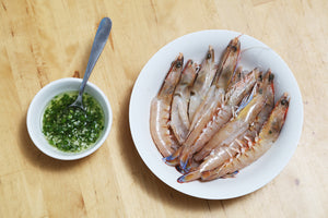 Shark Bay Prawns, Butterflied and Grilled with a Honey Chilli Dressing