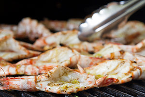 Shark Bay Prawns, Butterflied and Grilled with a Honey Chilli Dressing