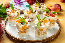 Load image into Gallery viewer, Breakfast Yoghurt Parfait with Peach &amp; Nectarine