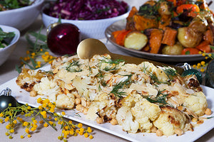 Parmesan Roasted Cauliflower with Burnt Honey Vinaigrette